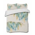 thumbnail image 1 of Quilts Twin-XL Size Bedding Set, Teal Weeping Floral Lightweight Quilted Comforter, Spring Summer Pastoral Flowers Rustic Soft Bedspread Coverlet with Pillow Covers for All Season, 68" x 98", 1 of 7