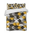 thumbnail image 1 of Quilts Twin-XL Size Bedding Set, Yellow Grey Abstract Lightweight Quilted Comforter, Modern Geometric Ombre Artwork Soft Reversible Bedspread Coverlet with Pillow Covers for All Season, 68" x 98", 1 of 7
