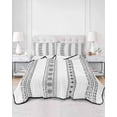 thumbnail image 1 of Quilts Twin XL Size, Black Geometric Soft Comforter Bedding Set for Bed, Boho Lines White Modern Abstract Art Lightweight Quilted Bedspread with Pillow Cover(2 Pieces) for All Season, 68x98 Inch, 1 of 6