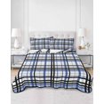 thumbnail image 1 of Quilts Twin XL Size, Blue Black Plaid Soft Comforter Bedding Set for Bed, Farmhouse Blue Black Checkered Lightweight Quilted Bedspread with Pillow Cover(2 Pieces) for All Season, 68x98 Inch, 1 of 6