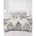 thumbnail image 1 of Quilts Twin XL Size, Blue Gnomes Coastal Soft Comforter Bedding Set for Bed, Summer Beach Eucalyptus Leaves Rustic Lightweight Quilted Bedspread with Pillow Cover(2 Pieces) for All Season, 68x98 Inch, 1 of 6
