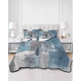thumbnail image 1 of Quilts Twin XL Size, Blue Grey Soft Comforter Bedding Set for Bed, Modern Oil Painting Art Abstract Lightweight Quilted Bedspread with Pillow Cover(2 Pieces) for All Season, 68x98 Inch, 1 of 6