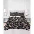 thumbnail image 1 of Quilts Twin XL Size, Boho Black Floral Soft Comforter Bedding Set for Bed, Farmhouse Botanical Vintage Paisley Flower Lightweight Quilted Bedspread with Pillow Cover(2 Pieces), 68x98 Inch, 1 of 6