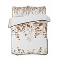 thumbnail image 1 of Quilts Twin XL Size, Brown Eucalyptus Leaves Soft Comforter Bedding Set for Bed, Farmhouse Botanical Watercolor Lightweight Quilted Bedspread with Pillow Cover(2 Pieces) for All Season, 68x98 Inch, 1 of 6