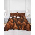 thumbnail image 1 of Quilts Twin XL Size, Burnt Orange Forest Soft Comforter Bedding Set for Bed, Pine Trees Modern Mysterious Art Lightweight Quilted Bedspread with Pillow Cover(2 Pieces) for All Season, 68x98 Inch, 1 of 6