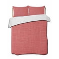thumbnail image 1 of Quilts Twin XL Size, Coral Red Soft Comforter Bedding Set for Bed, Farmhouse Burlap Solid Red Color Modern Linen Texture Lightweight Quilted Bedspread with Pillow Cover(2 Pieces), 68x98 Inch, 1 of 6