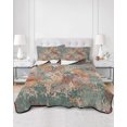 thumbnail image 1 of Quilts Twin XL Size, Green Brown Copper Rust Soft Comforter Bedding Set for Bed, Retro Industrial Mottled Art Lightweight Quilted Bedspread with Pillow Cover(2 Pieces) for All Season, 68x98 Inch, 1 of 7