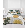 thumbnail image 1 of Quilts Twin XL Size, Green Yellow Boho Soft Comforter Bedding Set for Bed, Modern Abstract Geometric Lightweight Quilted Bedspread with Pillow Cover(2 Pieces) for All Season, 68x98 Inch, 1 of 6