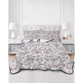 thumbnail image 1 of Quilts Twin XL Size, Haze Blue Leaf Soft Comforter Bedding Set for Bed, Retro Farmhouse Plant Floral Branch Lightweight Quilted Bedspread with Pillow Cover(2 Pieces) for All Season, 68x98 Inch, 1 of 6