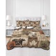 thumbnail image 1 of Quilts Twin XL Size, Moose Bear Soft Comforter Bedding Set for Bed, Forest Wildlife Pinecone Branch Rustic Country Lightweight Quilted Bedspread with Pillow Cover(2 Pieces) for All Season, 68x98 Inch, 1 of 7
