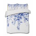 thumbnail image 1 of Quilts Twin XL Size, Navy Blue Eucalyptus Leaves Soft Comforter Bedding Set for Bed, Spring Rustic Botanical Lightweight Quilted Bedspread with Pillow Cover(2 Pieces) for All Season, 68x98 Inch, 1 of 6