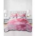 thumbnail image 1 of Quilts Twin XL Size, Pink Rose Fantasy Soft Comforter Bedding Set for Bed, Elegance Floral Romantic Reflection Lightweight Quilted Bedspread with Pillow Cover(2 Pieces) for All Season, 68x98 Inch, 1 of 6