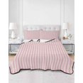 thumbnail image 1 of Quilts Twin XL Size, Pink Striped Soft Comforter Bedding Set for Bed, Modern Simple Farmhouse Beige Vintage Lightweight Quilted Bedspread with Pillow Cover(2 Pieces) for All Season, 68x98 Inch, 1 of 6