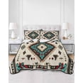 thumbnail image 1 of Quilts Twin XL Size, Red Teal Brown Southwestern Soft Comforter Bedding Set for Bed, Ethnic Geometric Boho Retro Lightweight Quilted Bedspread with Pillow Cover(2 Pieces) for All Season, 68x98 Inch, 1 of 6