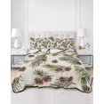 thumbnail image 1 of Quilts Twin XL Size, Sage Green Christmas Soft Comforter Bedding Set for Bed, Rustic Pine Cones Xmas Botanical Lightweight Quilted Bedspread with Pillow Cover(2 Pieces) for All Season, 68x98 Inch, 1 of 6