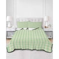 thumbnail image 1 of Quilts Twin XL Size, Sage Green Soft Comforter Bedding Set for Bed, Grid Checkered Plaid Gingham Lattice Trellis Lightweight Quilted Bedspread with Pillow Cover(2 Pieces) for All Season, 68x98 Inch, 1 of 6