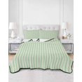 thumbnail image 1 of Quilts Twin XL Size, Sage Green Striped Soft Comforter Bedding Set for Bed, Modern Simple Farmhouse Beige Lightweight Quilted Bedspread with Pillow Cover(2 Pieces) for All Season, 68x98 Inch, 1 of 6