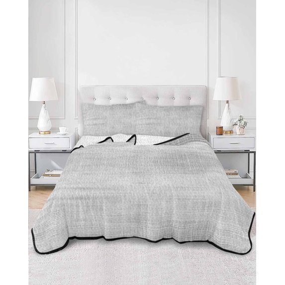 Quilts Twin XL Size, Slate Gray Soft Comforter Bedding Set for Bed, Vintage Solid Color Modern Minimalist Distressed Lightweight Quilted Bedspread with Pillow Cover(2 Pieces), 68x98 Inch