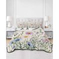 thumbnail image 1 of Quilts Twin XL Size, Spring Floral Soft Comforter Bedding Set for Bed, Watercolor Herbs Summer Botanical Rustic Lightweight Quilted Bedspread with Pillow Cover(2 Pieces) for All Season, 68x98 Inch, 1 of 6