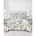 thumbnail image 1 of Quilts Twin XL Size, Spring Summer Floral Soft Comforter Bedding Set for Bed, Butterflies Botanical Farmhouse Lightweight Quilted Bedspread with Pillow Cover(2 Pieces) for All Season, 68x98 Inch, 1 of 6