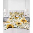 thumbnail image 1 of Quilts Twin XL Size, Sunflower Soft Comforter Bedding Set for Bed, Farmhouse Spring Summer Botanical Lightweight Quilted Bedspread with Pillow Cover(2 Pieces) for All Season, 68x98 Inch, 1 of 6