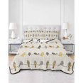 thumbnail image 1 of Quilts Twin XL Size, Yellow Grey Plaid Soft Comforter Bedding Set for Bed, Farmhouse Burlap Spring Floral Birds Lightweight Quilted Bedspread with Pillow Cover(2 Pieces) for All Season, 68x98 Inch, 1 of 6