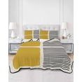 thumbnail image 1 of Quilts Twin XL Size, Yellow Soft Comforter Bedding Set for Bed, Modern Painting Farmhouse Striped Abstract Art Lightweight Quilted Bedspread with Pillow Cover(2 Pieces) for All Season, 68x98 Inch, 1 of 6
