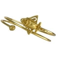 thumbnail image 1 of Quimbaya Flyer #3 pre-Columbian Aircraft 7.1" Bangle Bracelet by Across The Puddle, 24k Gold-Plated Museum Quality Reproduction | Ancient Astronauts Theory Artifacts | Golden Jets Jewelry Collection, 1 of 2