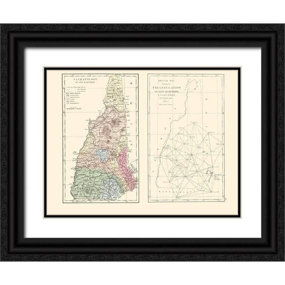 Quimby 24x19 Black Ornate Wood Framed with Double Matting Museum Art Print Titled - New Hampshire - Quimby 1871