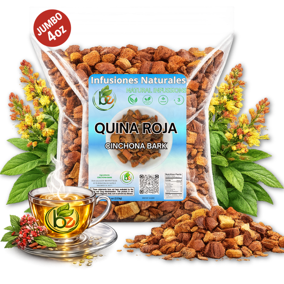 Quina Roja Herbal Tea (Red Cinchona Bark) 4 oz (113 g) 100% Natural, Vegan, Non-GMO, Gluten-Free, Wildcrafted Herbal Tea Crafted by Nature Authentic & Fresh Loose Leaf Tea by BexpertsUSA