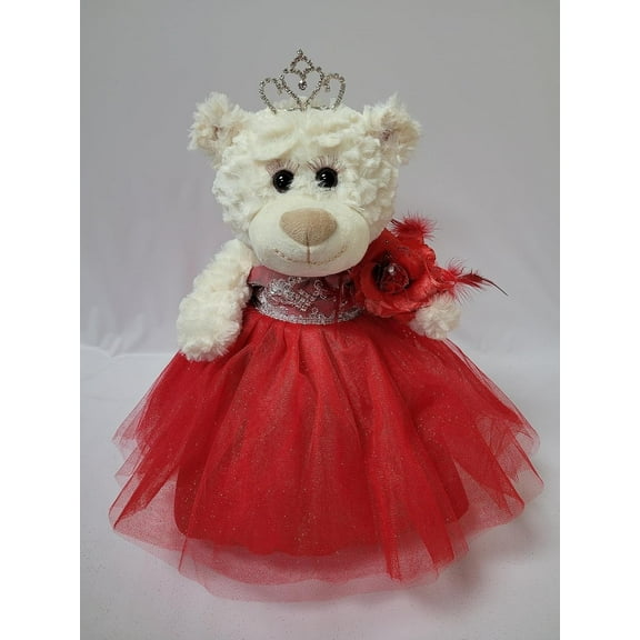 Quince Aos Quinceaera Last Doll Teddy Bear in Red Dress - Centerpiece & Decoration