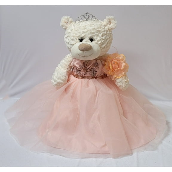 Quince Aos Quinceaera Last Doll Teddy Bear with Blush Dress - Centerpiece & Decoration