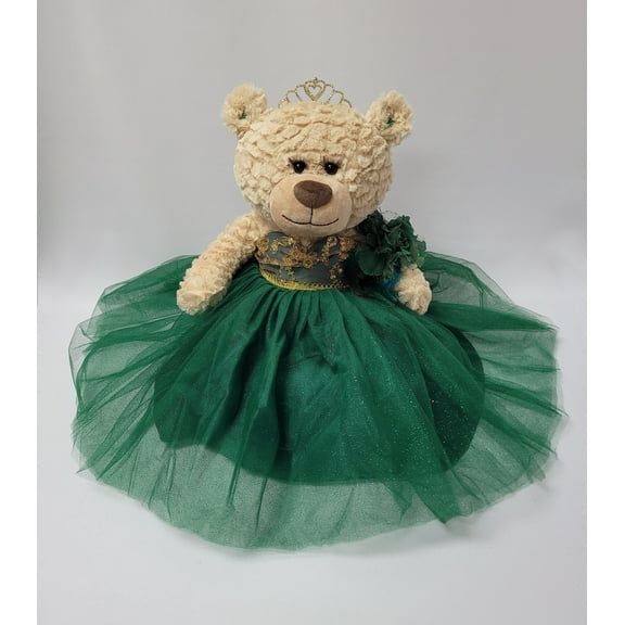 Quince Aos Quinceaera Last Doll Teddy Bear with Emerald Green Dress - Centerpiece & Decoration