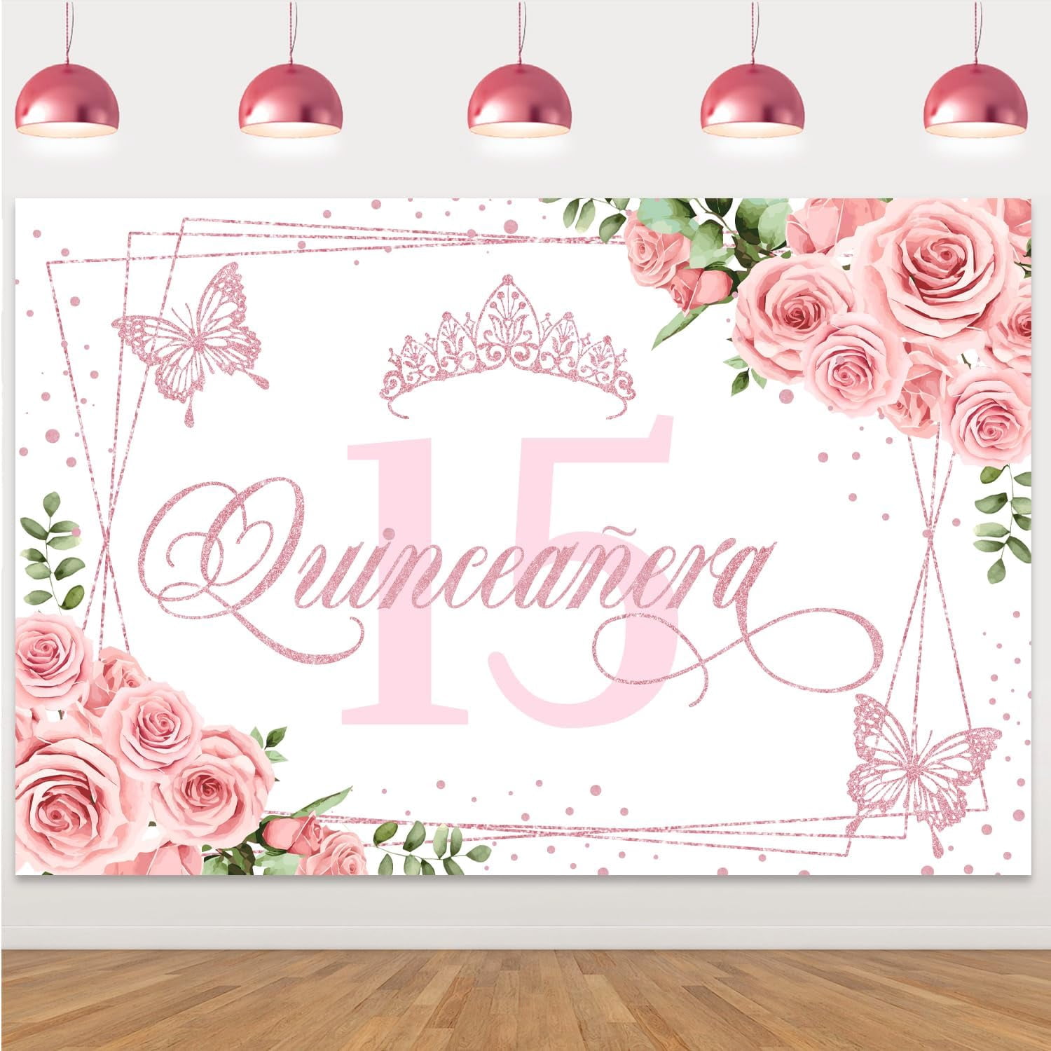 Quinceañera 15th Birthday Balloon Decor Kit – 80-Piece Blue & Silver Backdrop, Garland, Banner Set