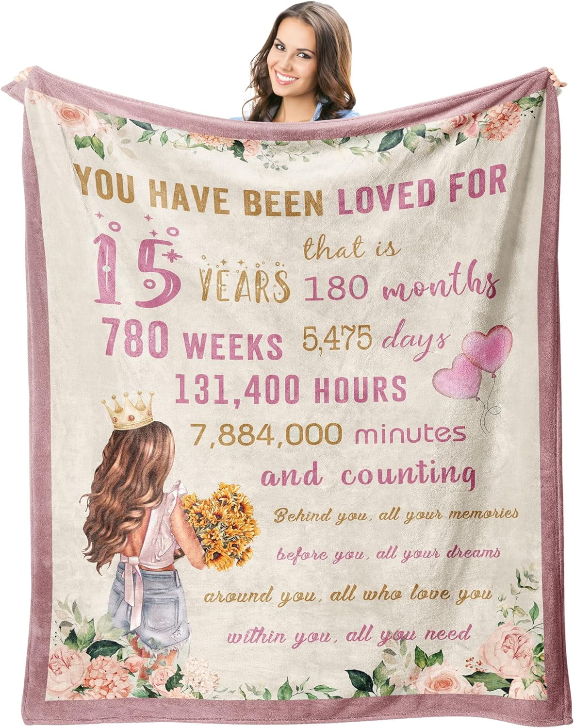 Quinceanera Gifts Blanket - 15 Year Old Girl Gifts for Birthday - 15th ...