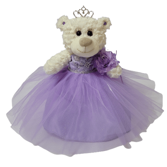 Quince Aos Quinceaera Last Doll Teddy Bear in Lavender Dress - Centerpiece & Decoration