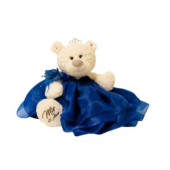 Quince Aos Quinceaera Last Doll Teddy Bear in Royal Blue Dress - Centerpiece & Decoration