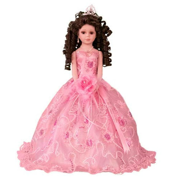 Porcelain Quinceaera Umbrella Doll in Pink (Quince Aos) Centerpiece & Decoration