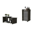 thumbnail image 1 of Quincy 2 Piece Living Room Set, Dukat Bar Cart + Wema Coffee Table, Espresso, 1 of 5