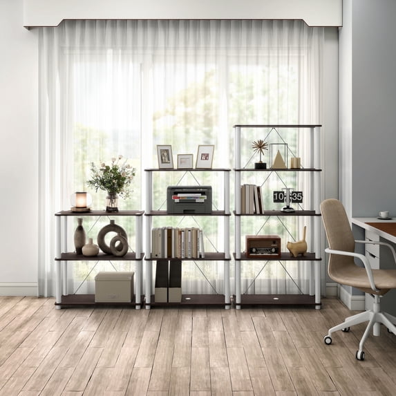 Quincy 30.1 in. Tall Wood 2-Shelf Modular Shelving Unit With Support Rods