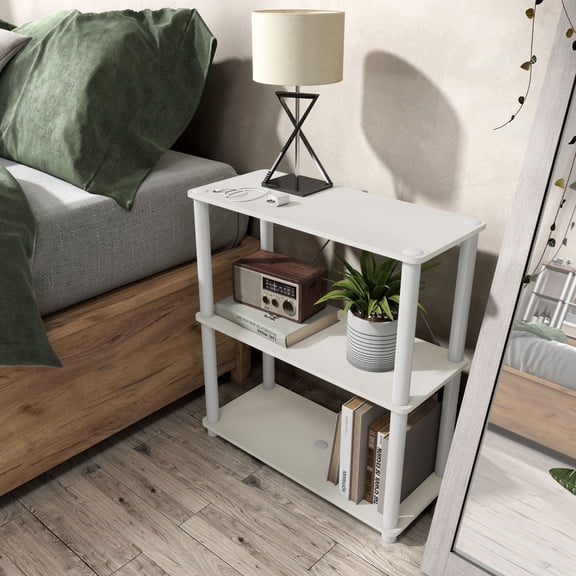 Quincy 30.1 in. Tall Wood 2-Shelf Modular Shelving Unit With Support Rods