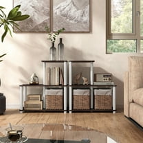 Quincy 30.1 in. Tall Wood 3-Shelf Modular Shelving Unit With Support Rods