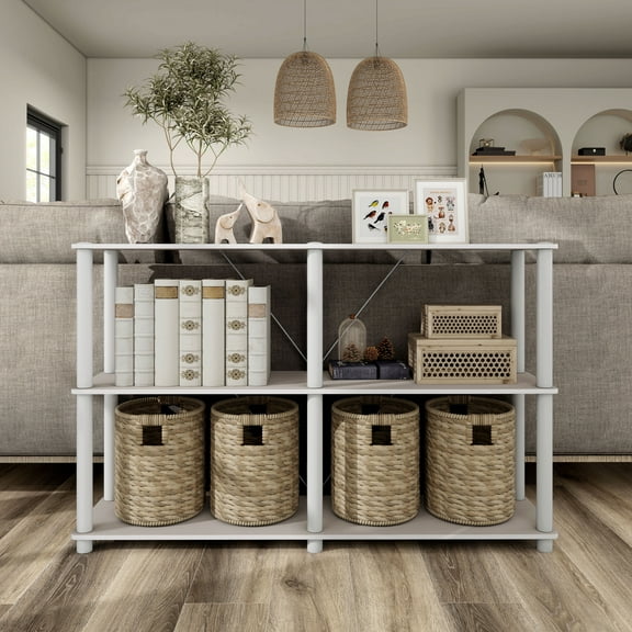 Quincy 30.1 in. Tall Wood 4-Shelf Modular Shelving Unit With Support Rods