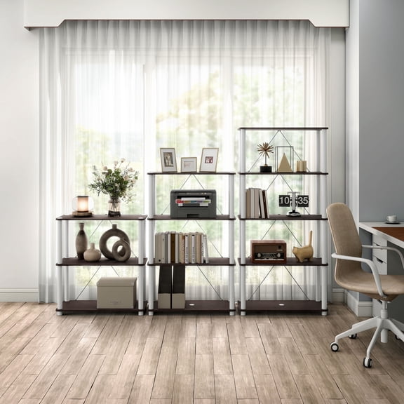 Quincy 44.1 in. Tall Wood 3-Shelf Modular Shelving Unit With Support Rods