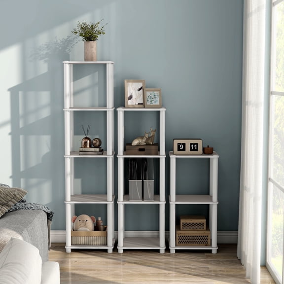 Quincy 44.1 in. Tall Wood 3-Shelf Modular Shelving Unit