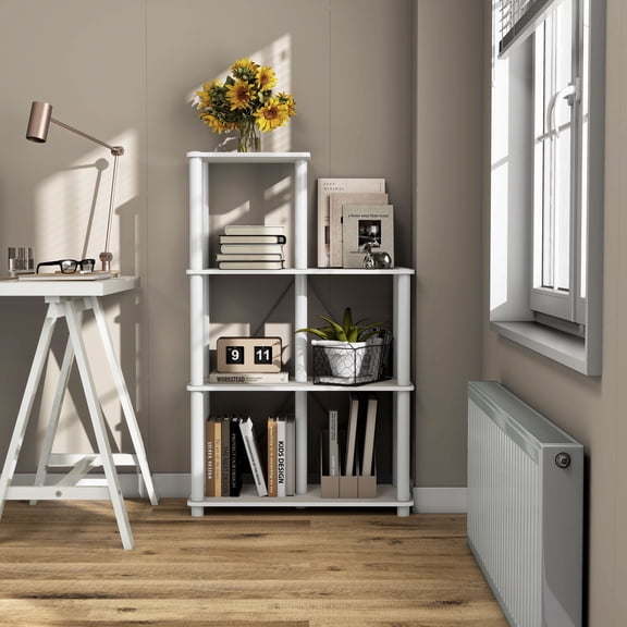 Quincy 44.1 in. Tall Wood 5-Shelf Modular Shelving Unit With Support Rods