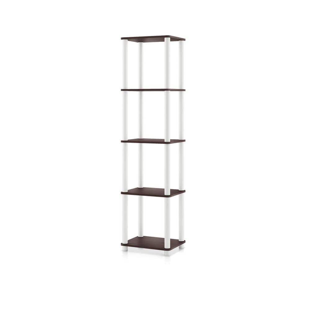 Quincy 58.2 in. Tall Espresso Engineered Wood 5-Shelf Modular Bookcase ...