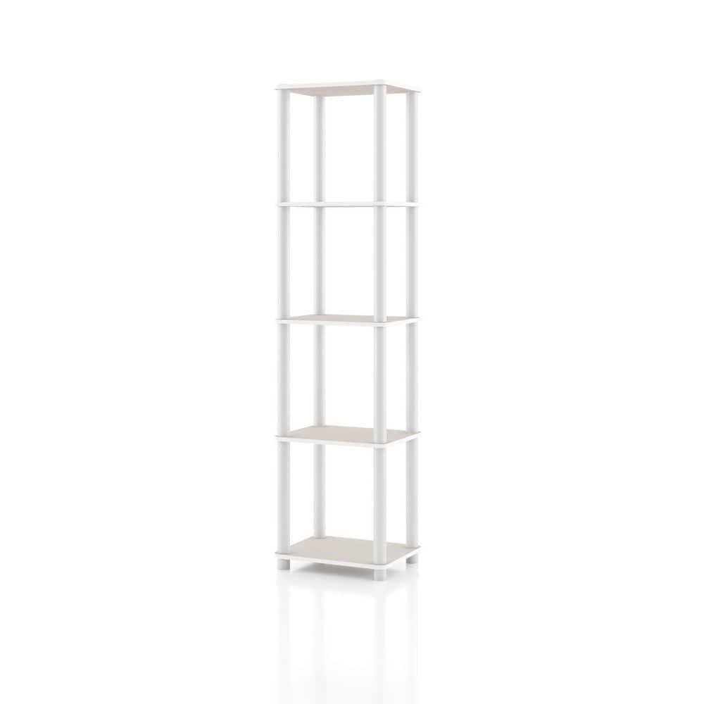 Quincy 58.2 in. Tall Greige Engineered Wood 5-Shelf Modular Bookcase ...
