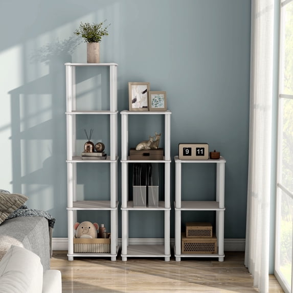 Quincy 58.22 in. Tall Wood 4-Shelf Modular Shelving Unit