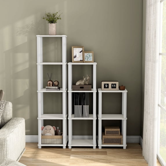 Quincy 58.22 in. Tall Wood 4-Shelf Modular Shelving Unit
